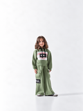 Girls' Cargo Wide-Leg Tracksuit - Green