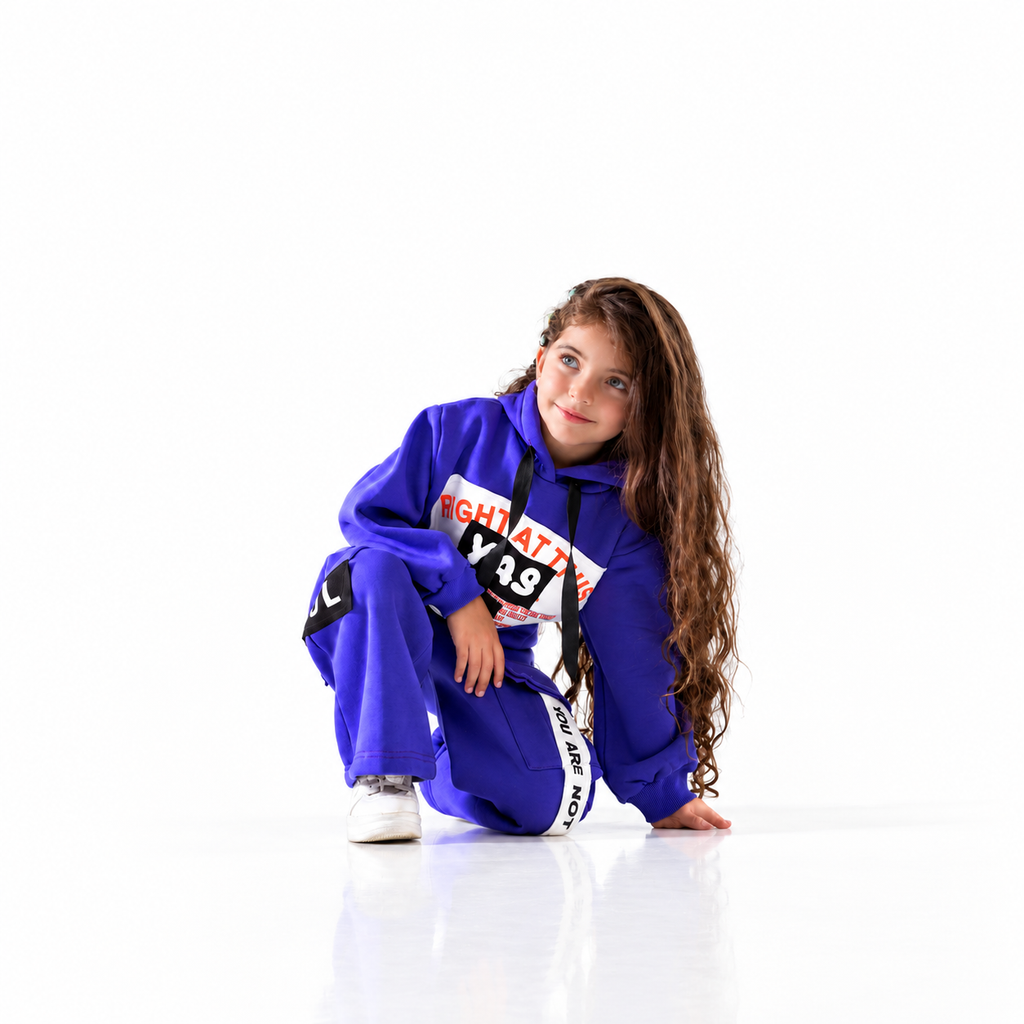 Girls' Cargo Wide-Leg Tracksuit - Mauve