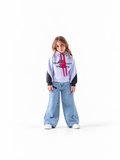 Girls' Colour-Block Drawstring Hoodie - Mauve