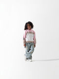 Girls' Colour-Block Panel Hoodie - Rose