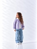 Girls' Cable Knit Cardigan - Mauve