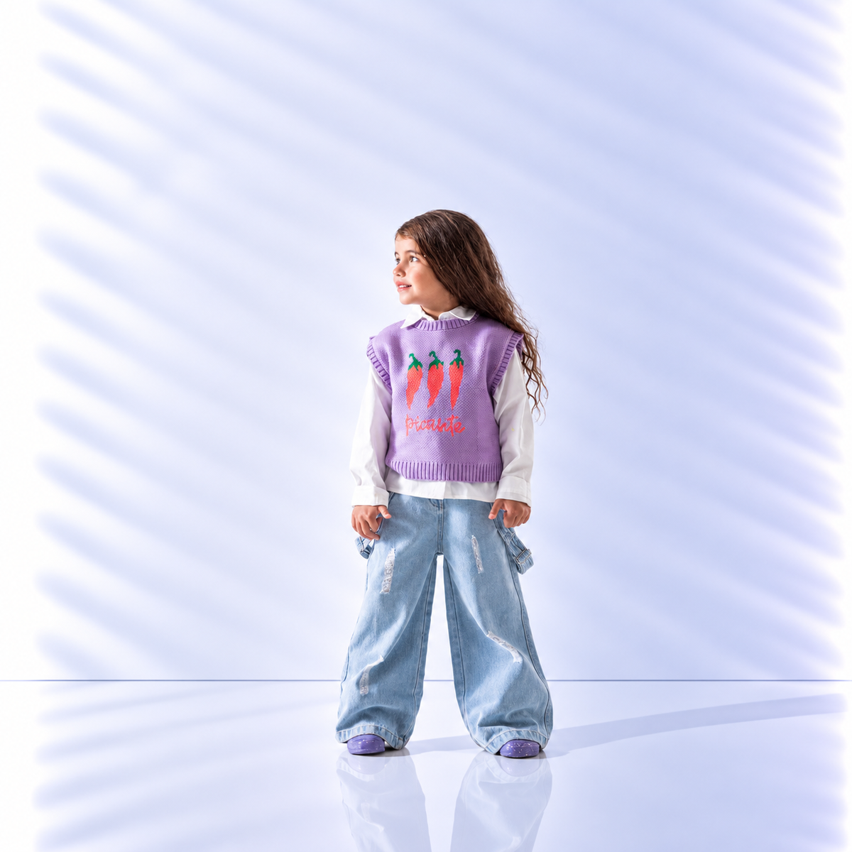 Girls' Carrot Knit Vest (2-6 Yrs) - Mauve