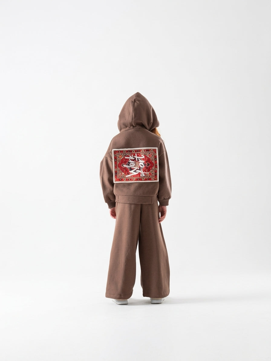 Girls' Work Out Hooded Cargo Set - Brown