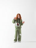 Girls' Graphic Hooded Wide-Leg Set - Olive