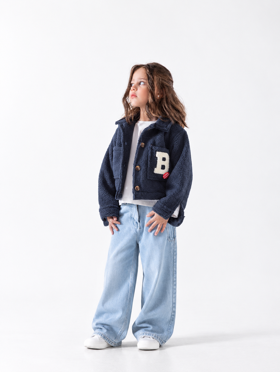 Girls' Poodle Graphic Sweatshirt - Black