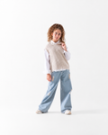 Girls' Ribbed Knit Vest - Beige