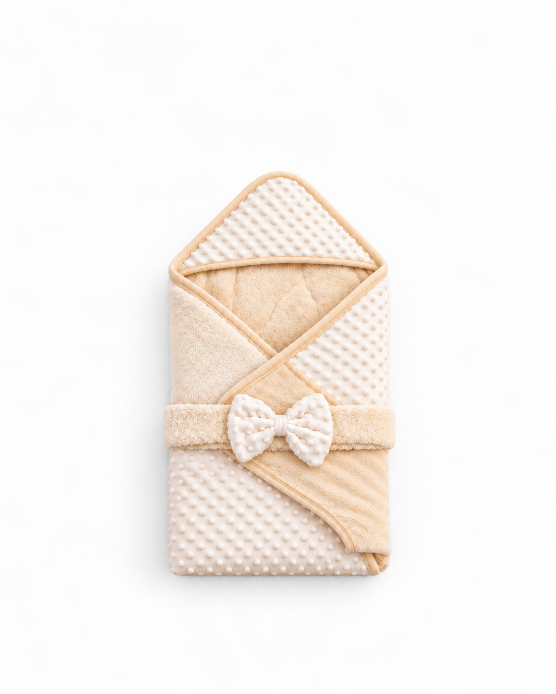 Baby Hooded Swaddle Blanket with Bow