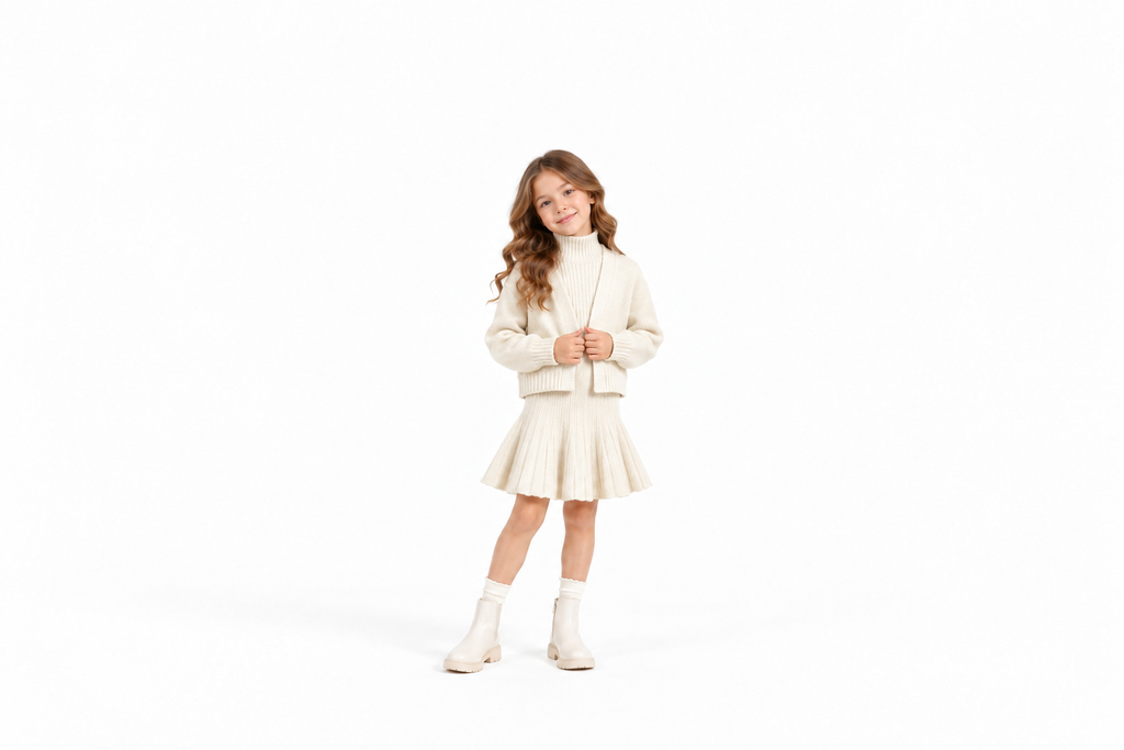 Girls' 3-Piece Ribbed Knit Set