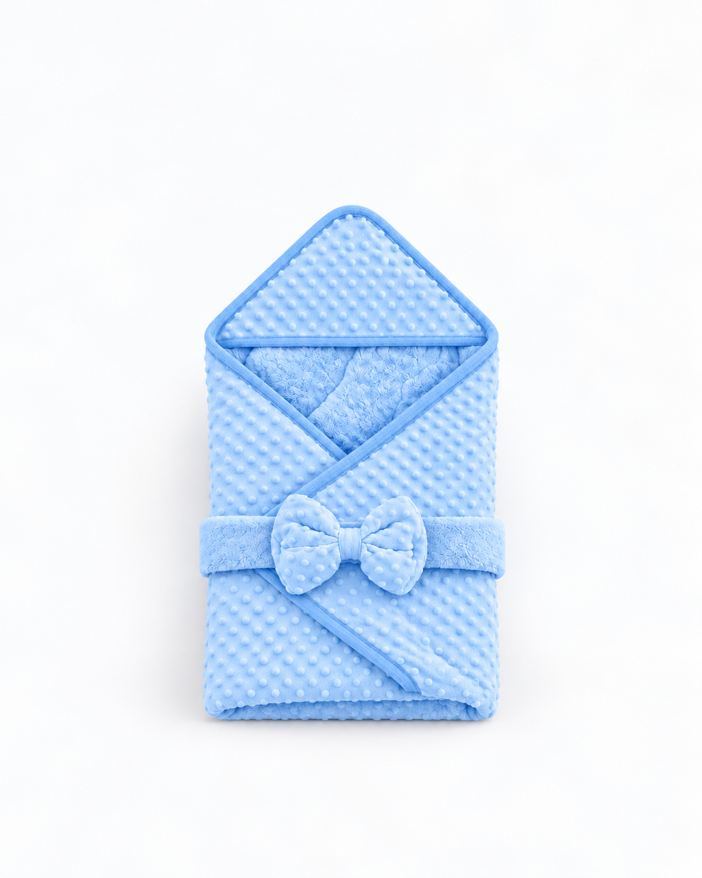 Baby Hooded Swaddle Blanket with Bow