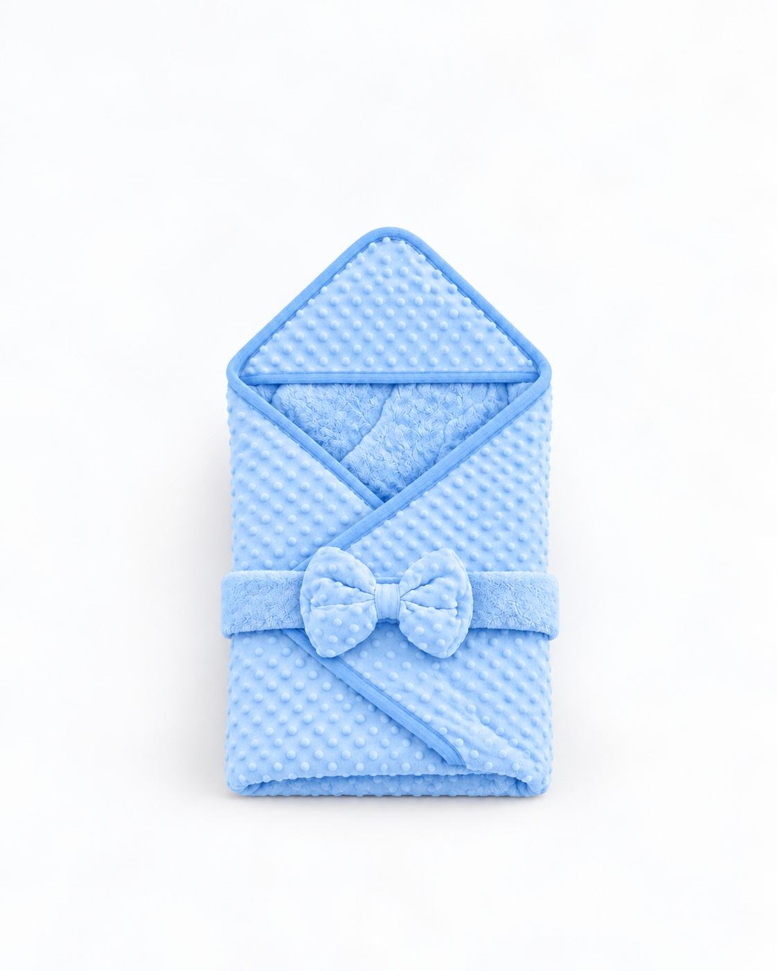 Baby Hooded Swaddle Blanket with Bow