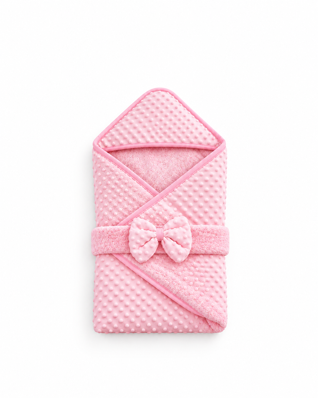 Baby Hooded Swaddle Blanket with Bow