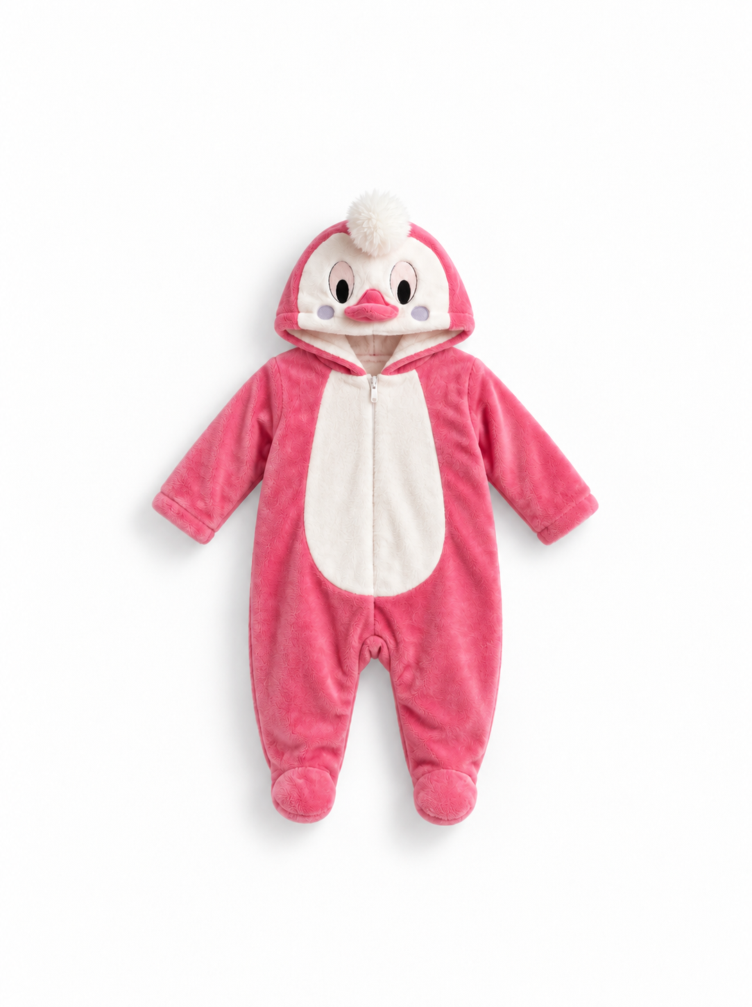Baby Bunny Hooded Romper - Pink