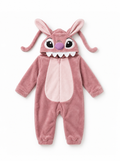 Baby Bunny Hooded Romper - Dusty Pink