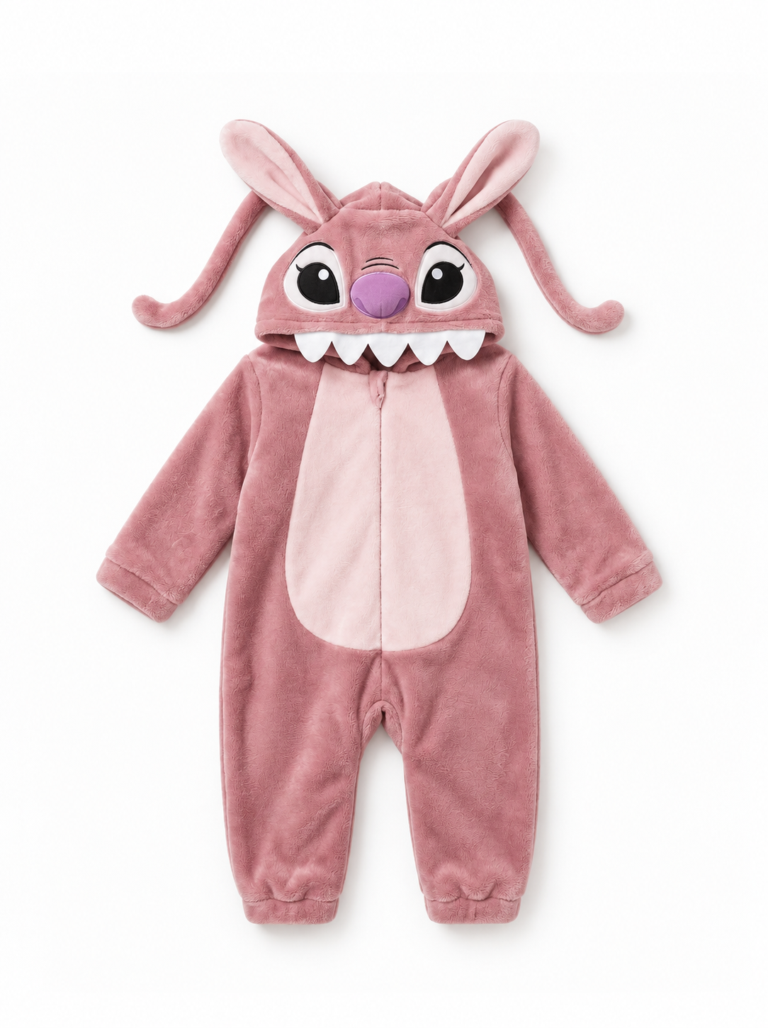 Baby Bunny Hooded Romper - Dusty Pink