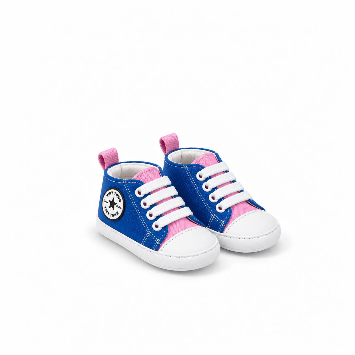 Tiny Kids Denim Shoes - Rose Trim