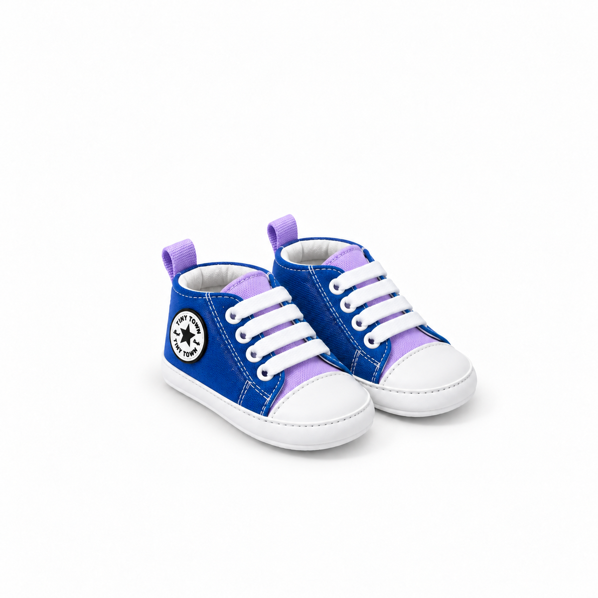 Tiny Kids Denim Shoes - Purple Trim