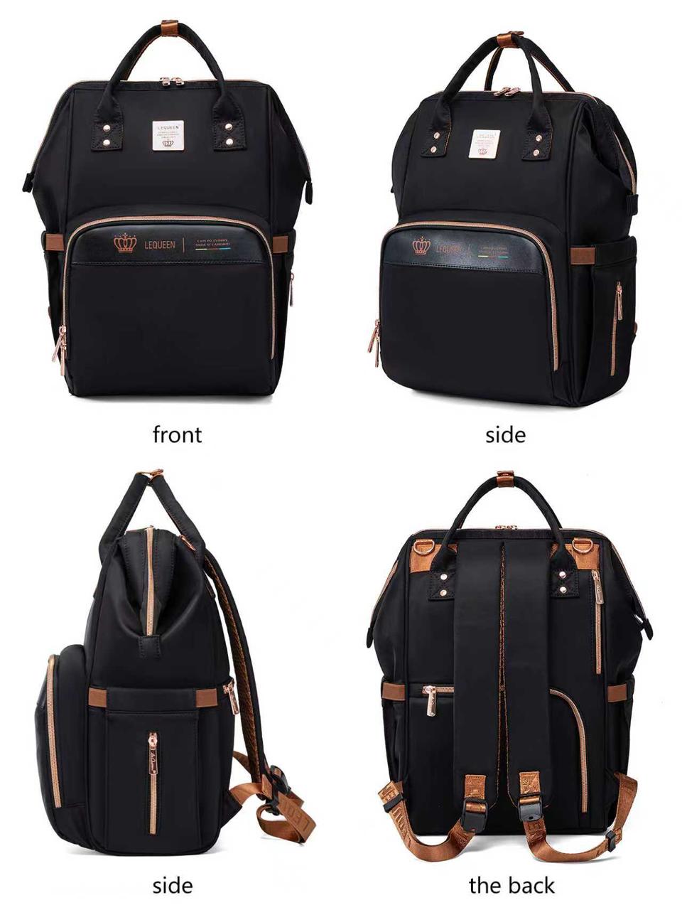 LEQUEEN Gen 8 Classic Diaper Backpack - Black