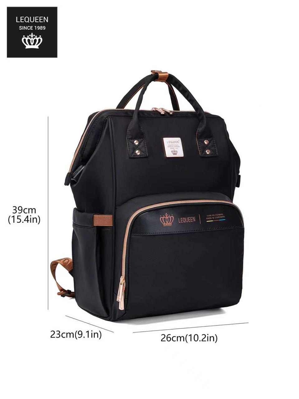 LEQUEEN Gen 8 Classic Diaper Backpack - Black