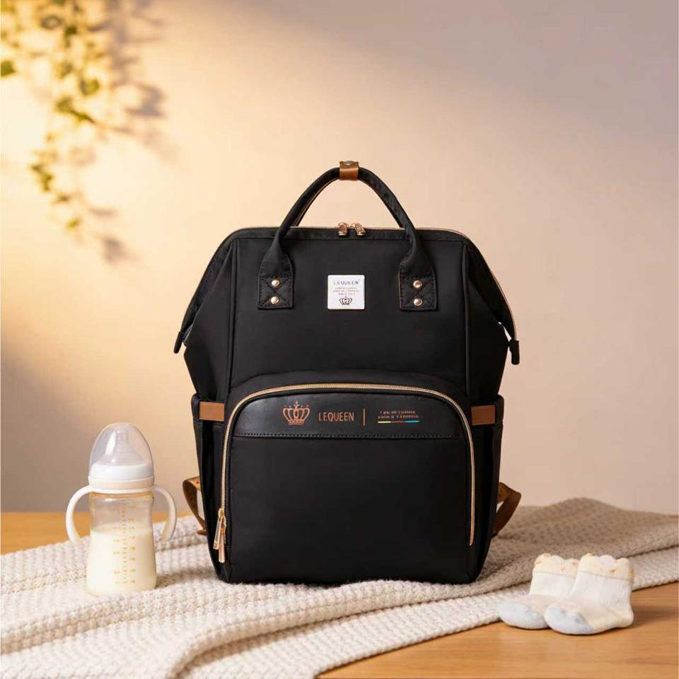 LEQUEEN Gen 8 Classic Diaper Backpack - Black