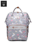 LEQUEEN Gen 8 Classic Diaper Backpack - Grey Unicorn Print
