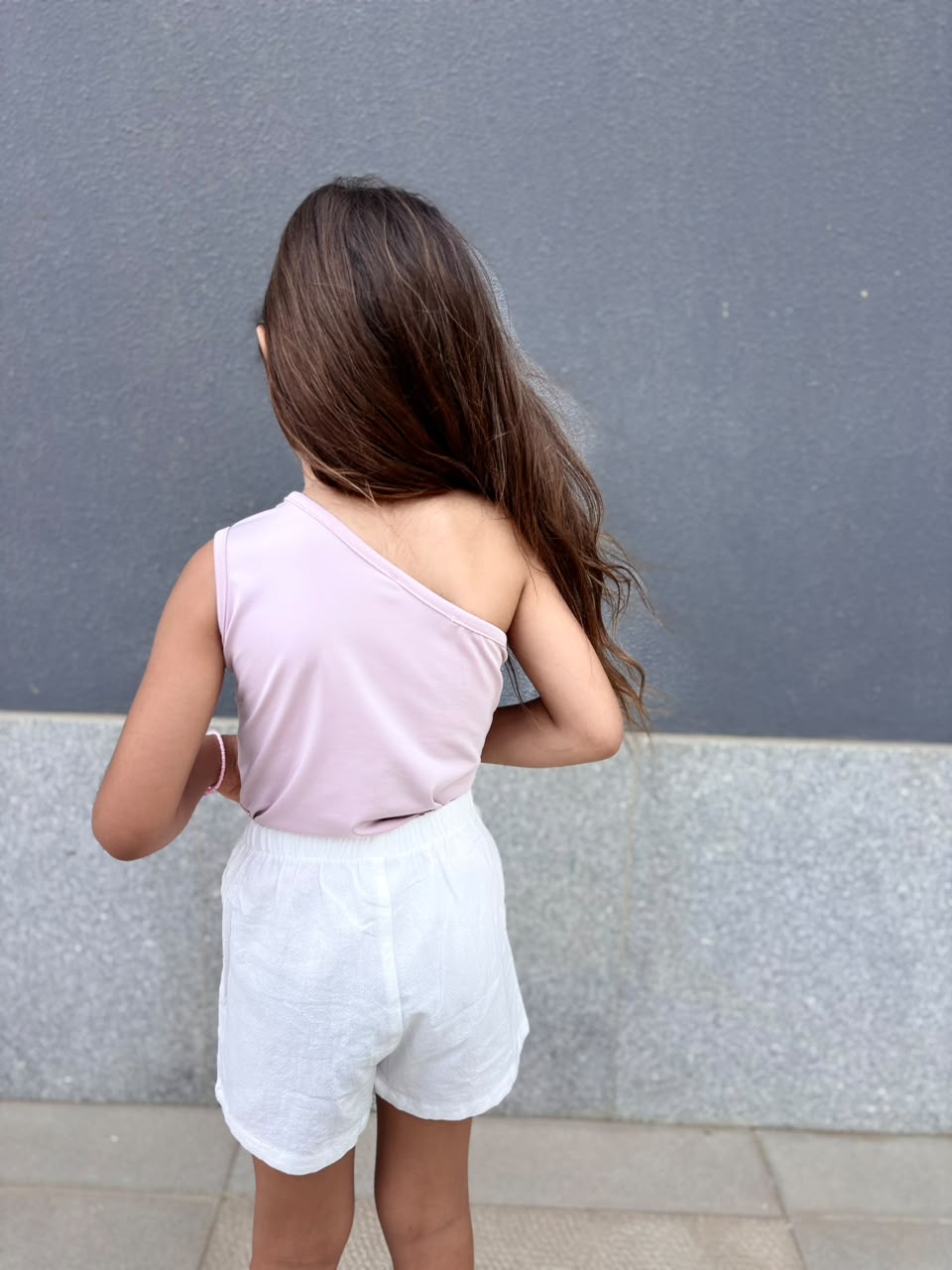 Girls' White Cotton Drawstring Shorts – Casual Elastic Waist Summer Shorts