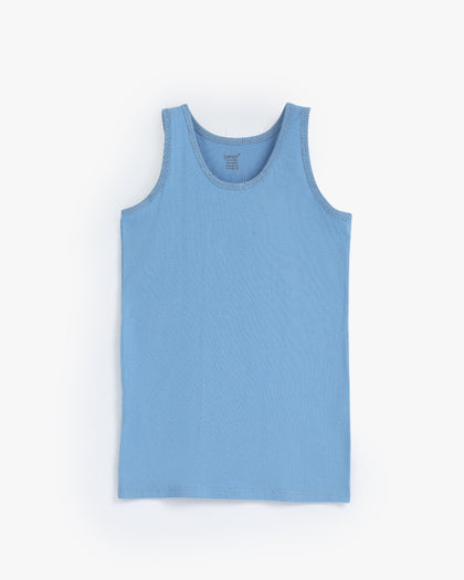 Boys Ribbed Cotton Sleeveless Undershirt - Soft Crew Neck Tank