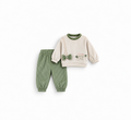 Girls' Bow Satchel Ribbed Velour Set - Sage