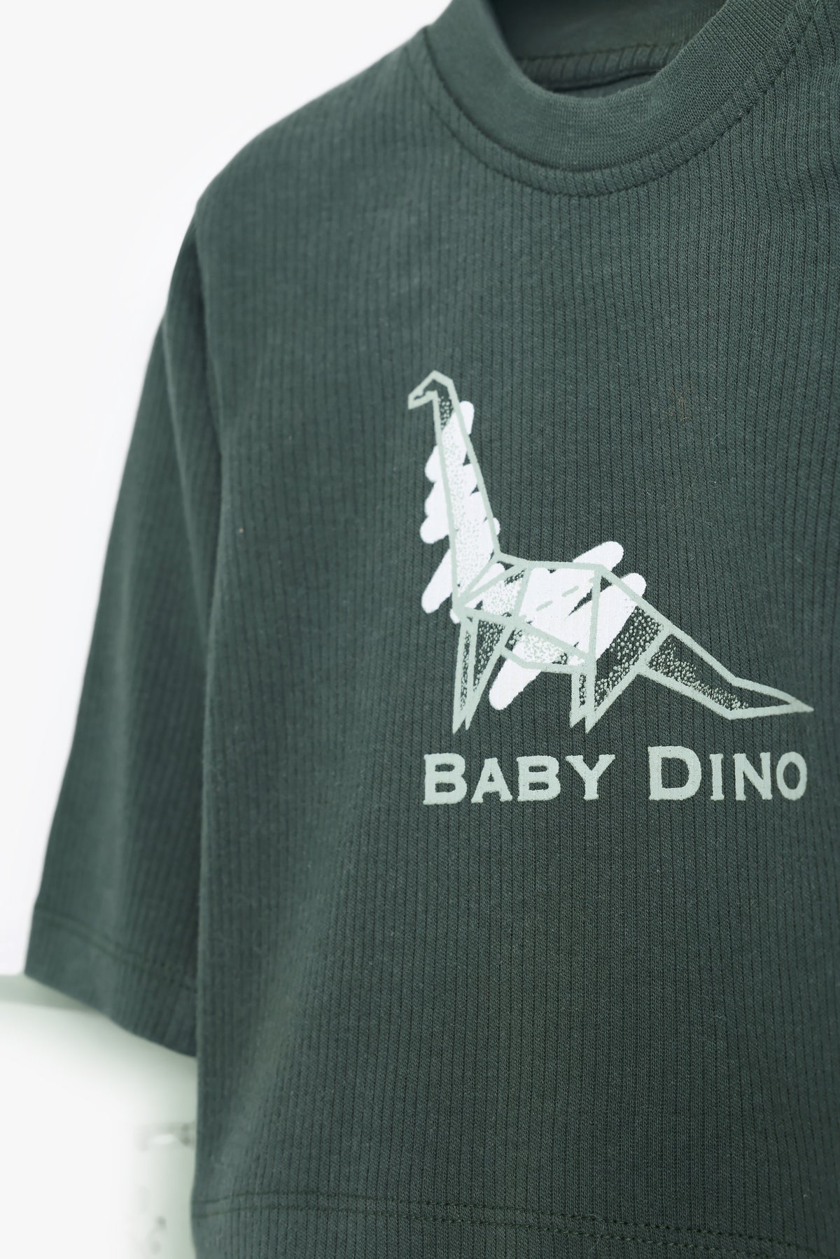 Junior Baby Dino Top & Footed Bottom Set - Forest & Sage