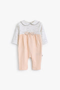 Junior Hello Bunny Collared Footed Sleepsuit - Apricot Gingham