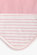 Junior Little Petal Hooded Blanket - Pink Stripe