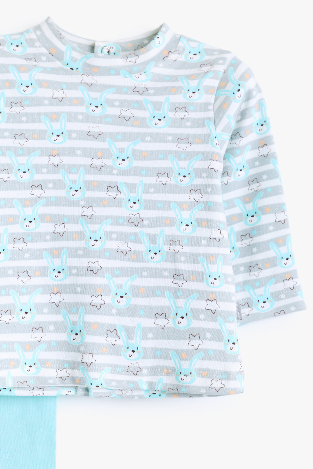 Junior Mr Bunny Top & Legging Set - Aqua Stripe