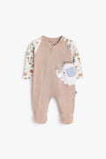 Junior Baby Ele Footed Zip Sleepsuit - Blush