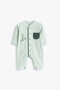 Junior Baby Dino Ribbed Romper - Sage