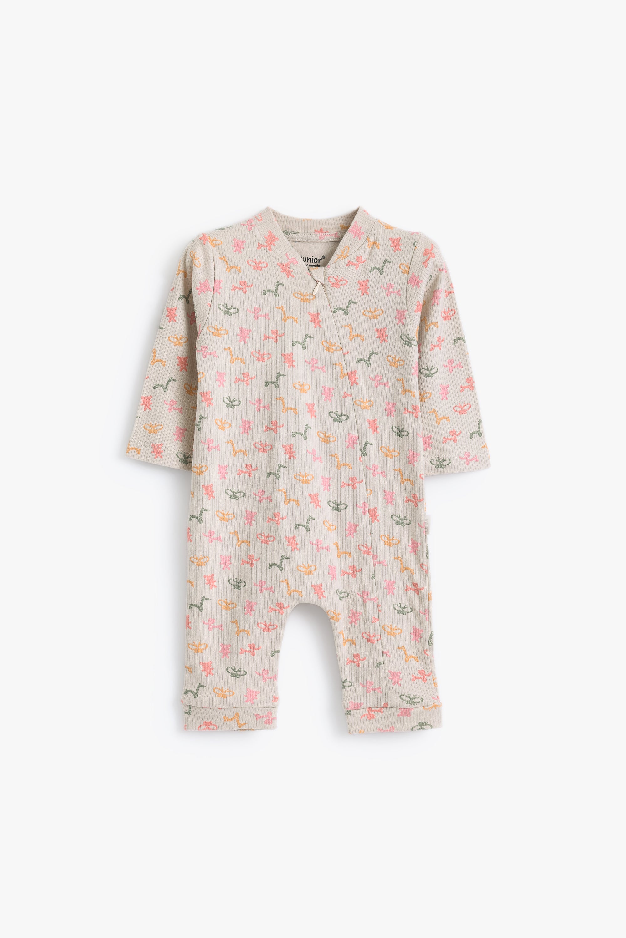 Junior Balloon Party Footed Sleepsuit - Oat