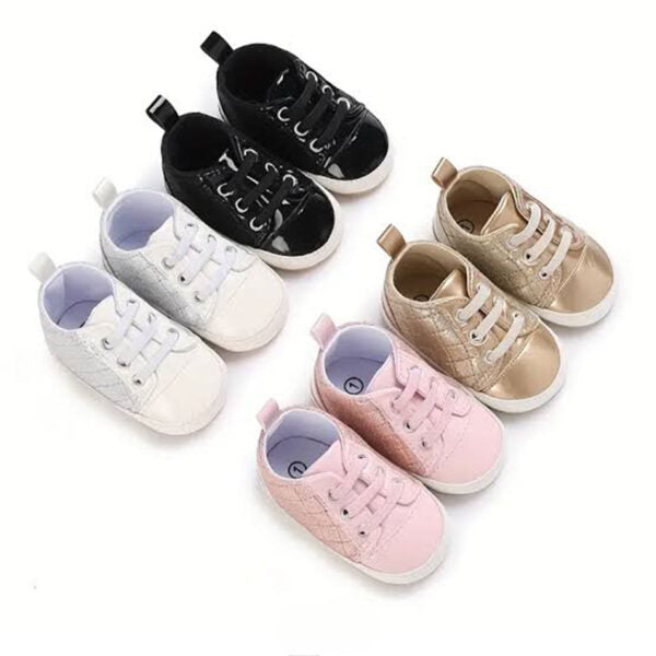 Baby Quilted Shine Lace-Up Sneakers