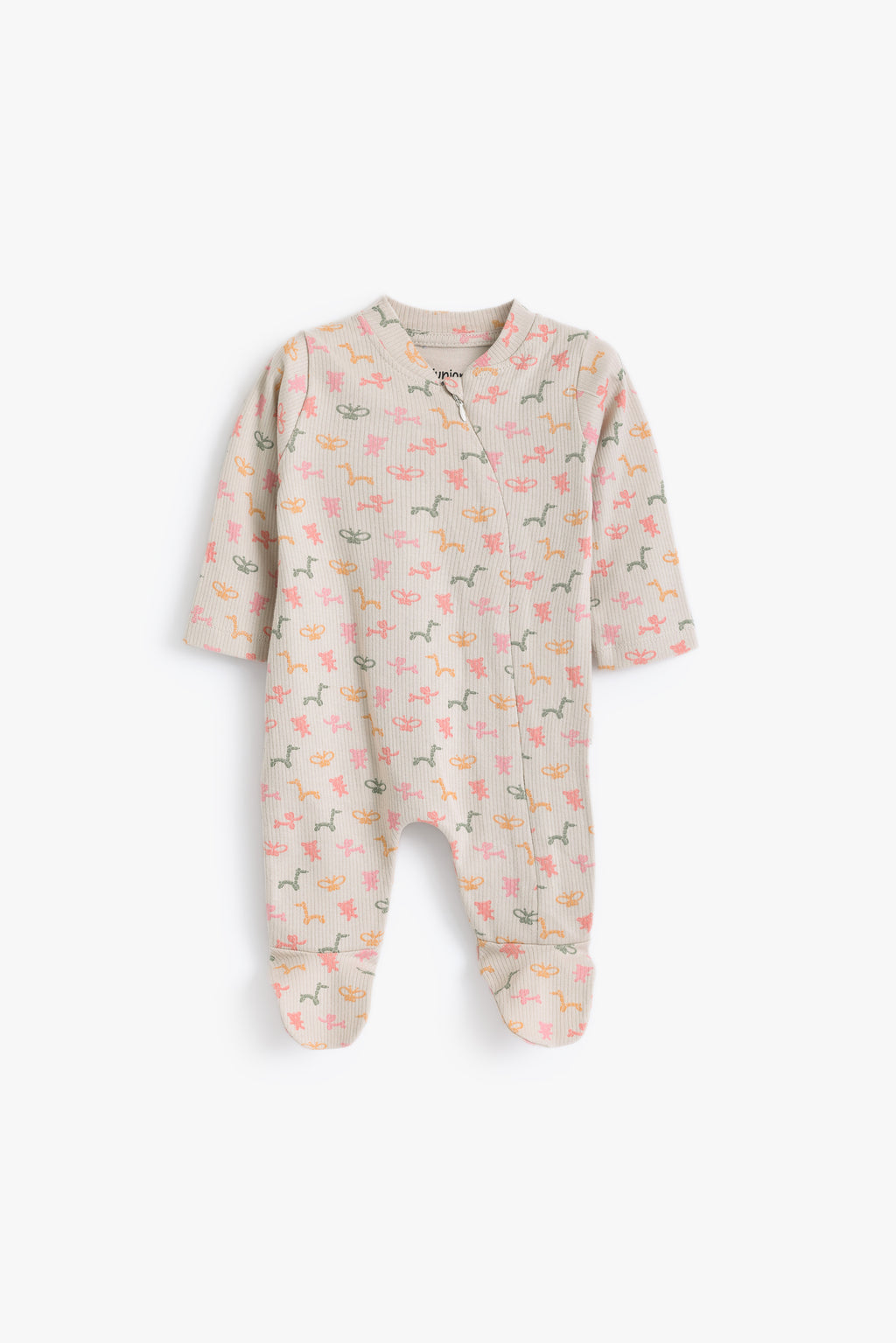 Junior Balloon Party Footed Sleepsuit - Oat