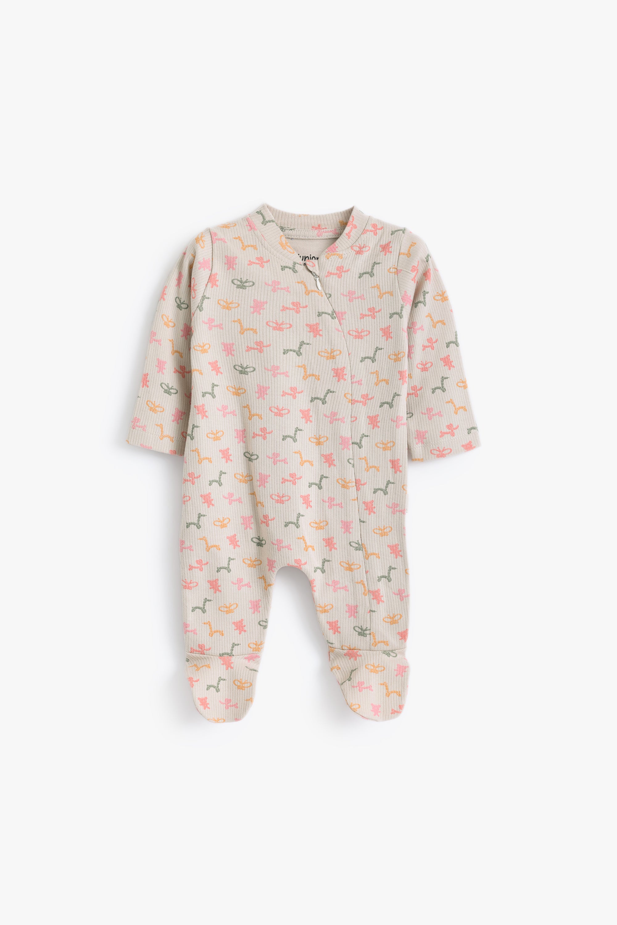 Junior Balloon Party Footed Sleepsuit - Oat
