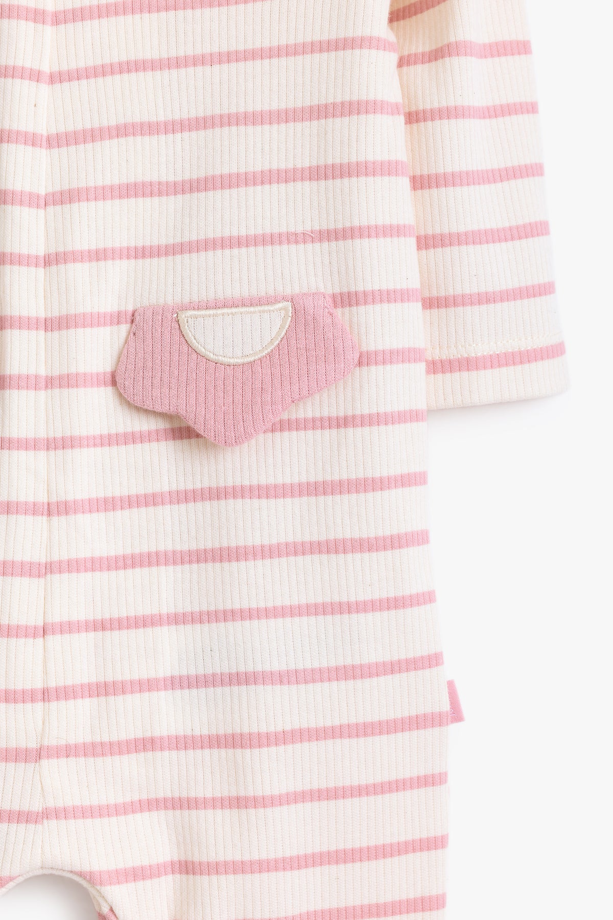 Junior Little Petal Striped Footed Sleepsuit - Pink Stripe