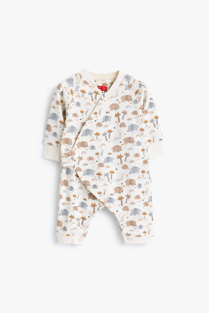 Junior Baby Ele Wrap Romper - Ivory