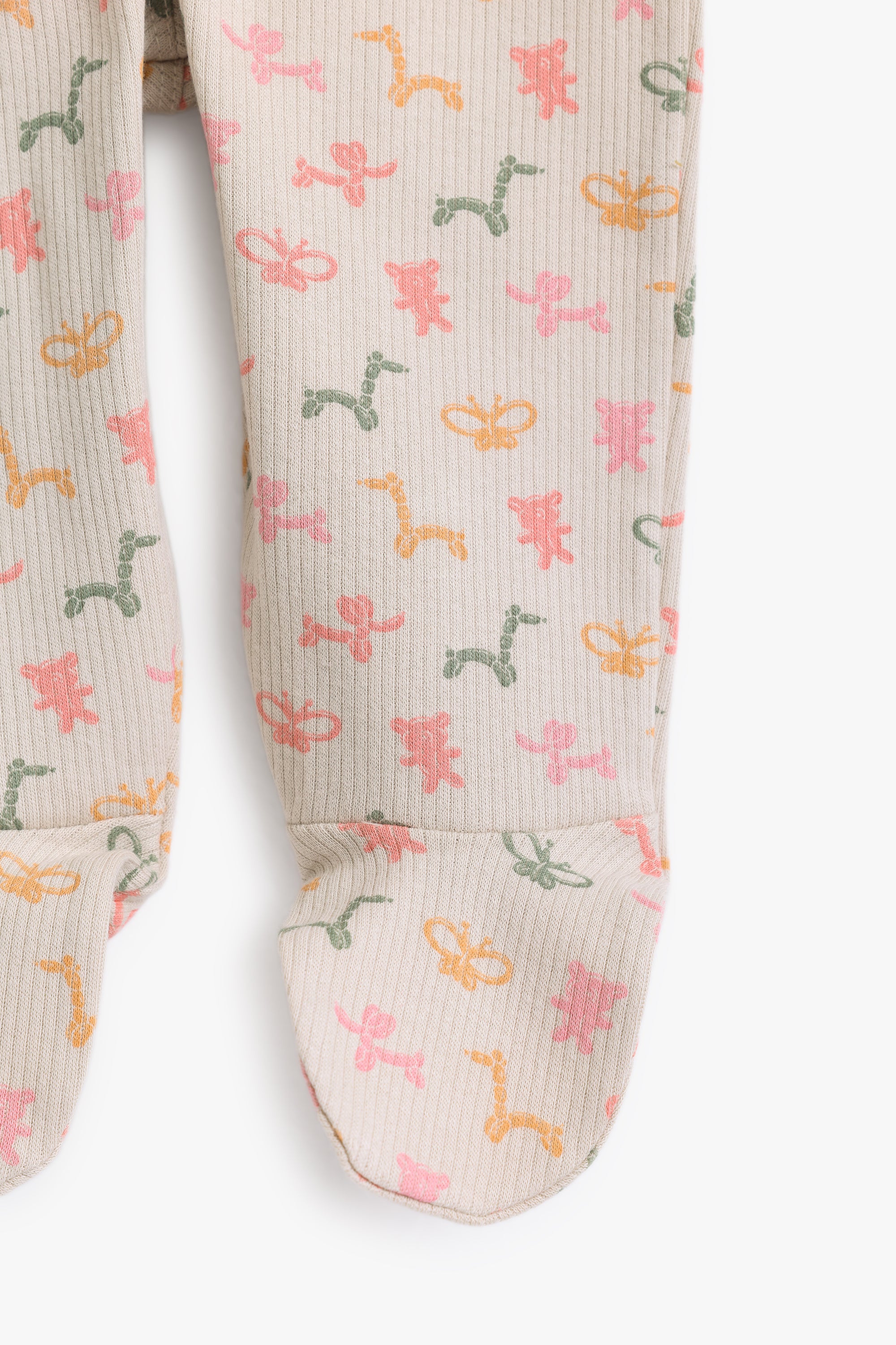 Junior Balloon Party Wrap Top & Footed Bottom Set - Stone & Oat