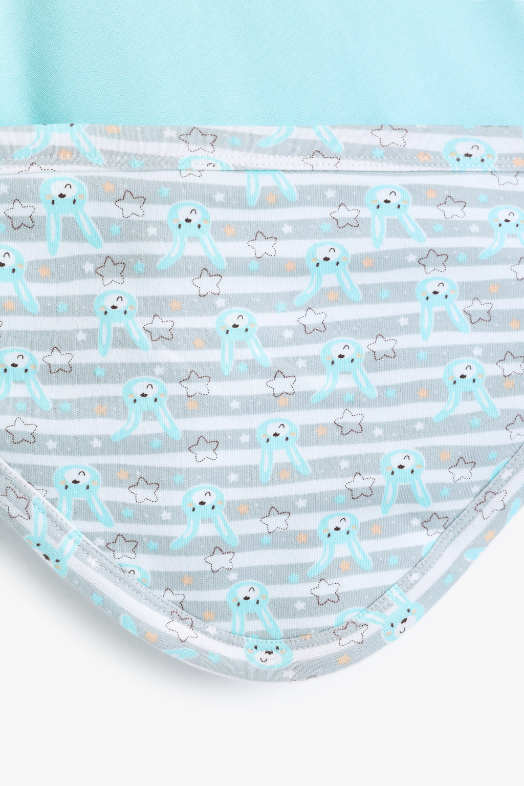Junior Mr Bunny Hooded Blanket - Aqua