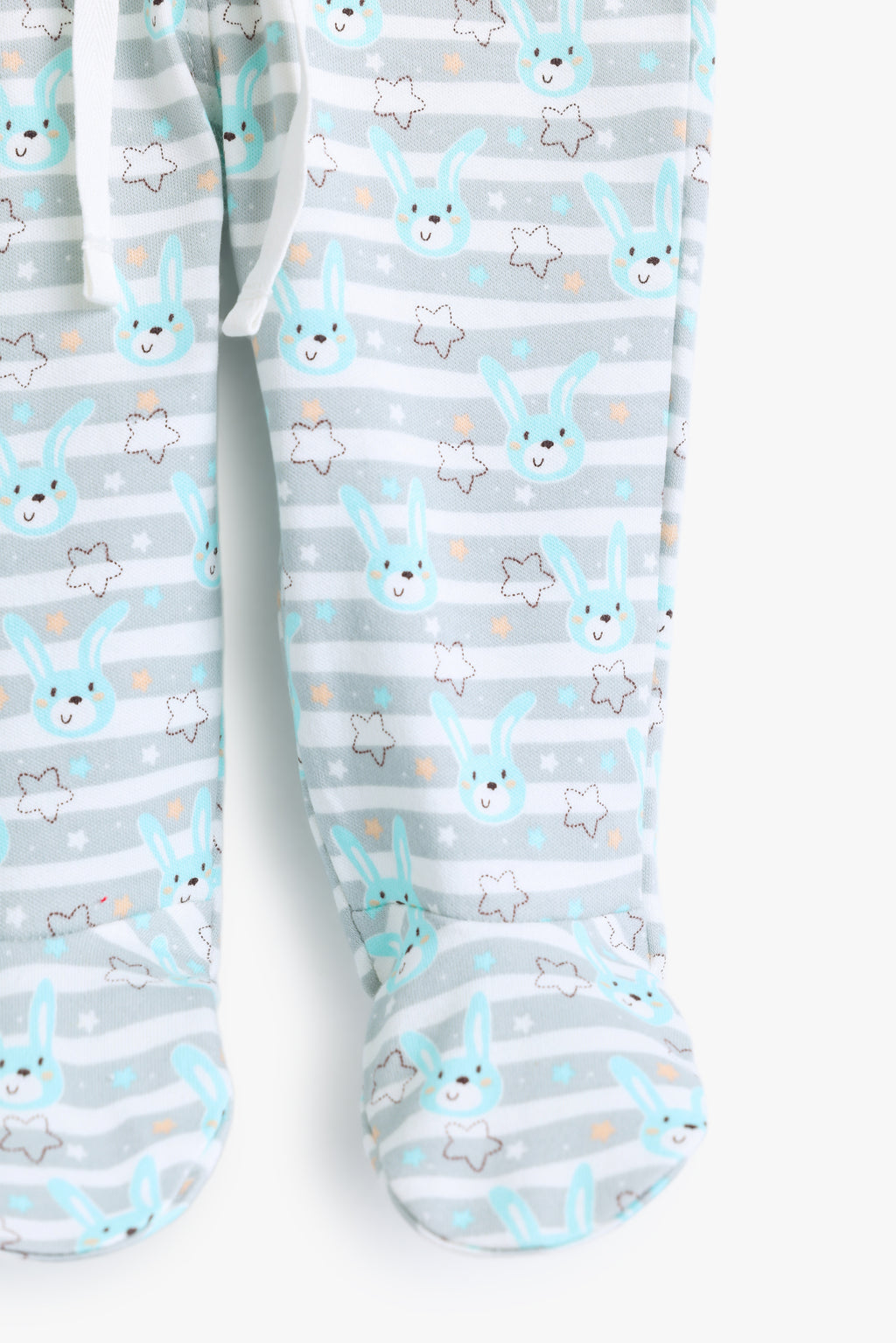 Junior Mr Bunny Pocket Top & Footed Bottom Set - Aqua