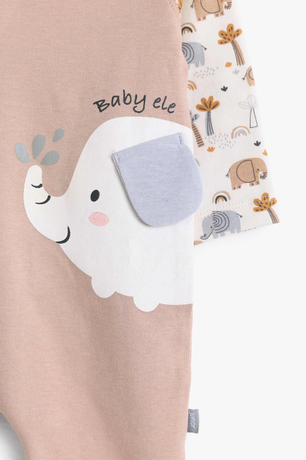 Junior Baby Ele Footed Zip Sleepsuit - Blush