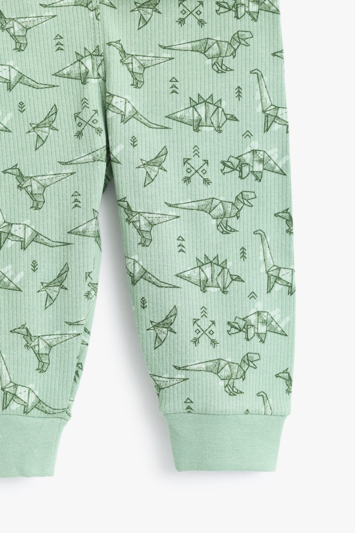Junior Baby Dino Top & Footed Bottom Set - Forest & Sage