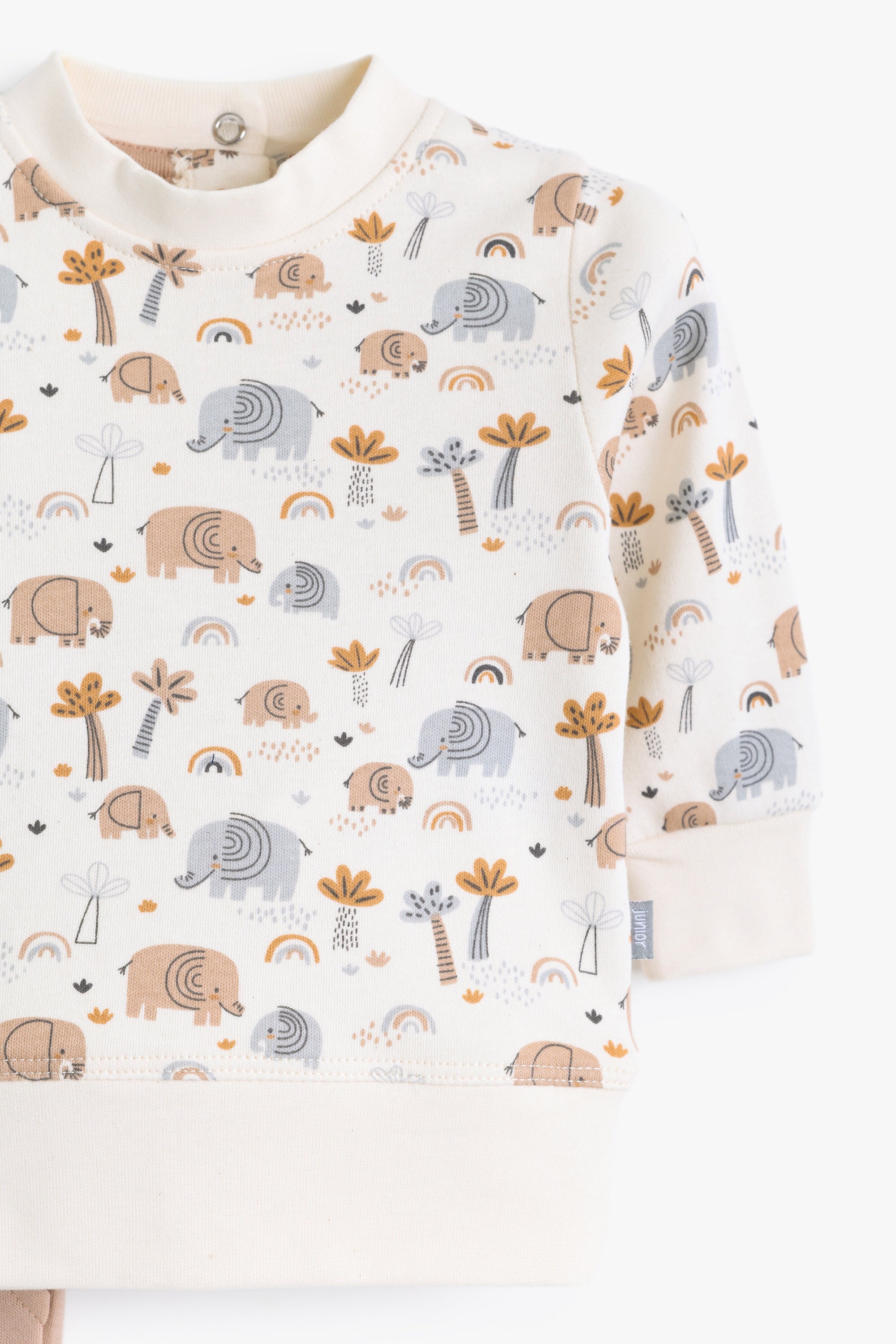 Junior Baby Ele Sweatshirt & Jogger Set - Ivory & Blush