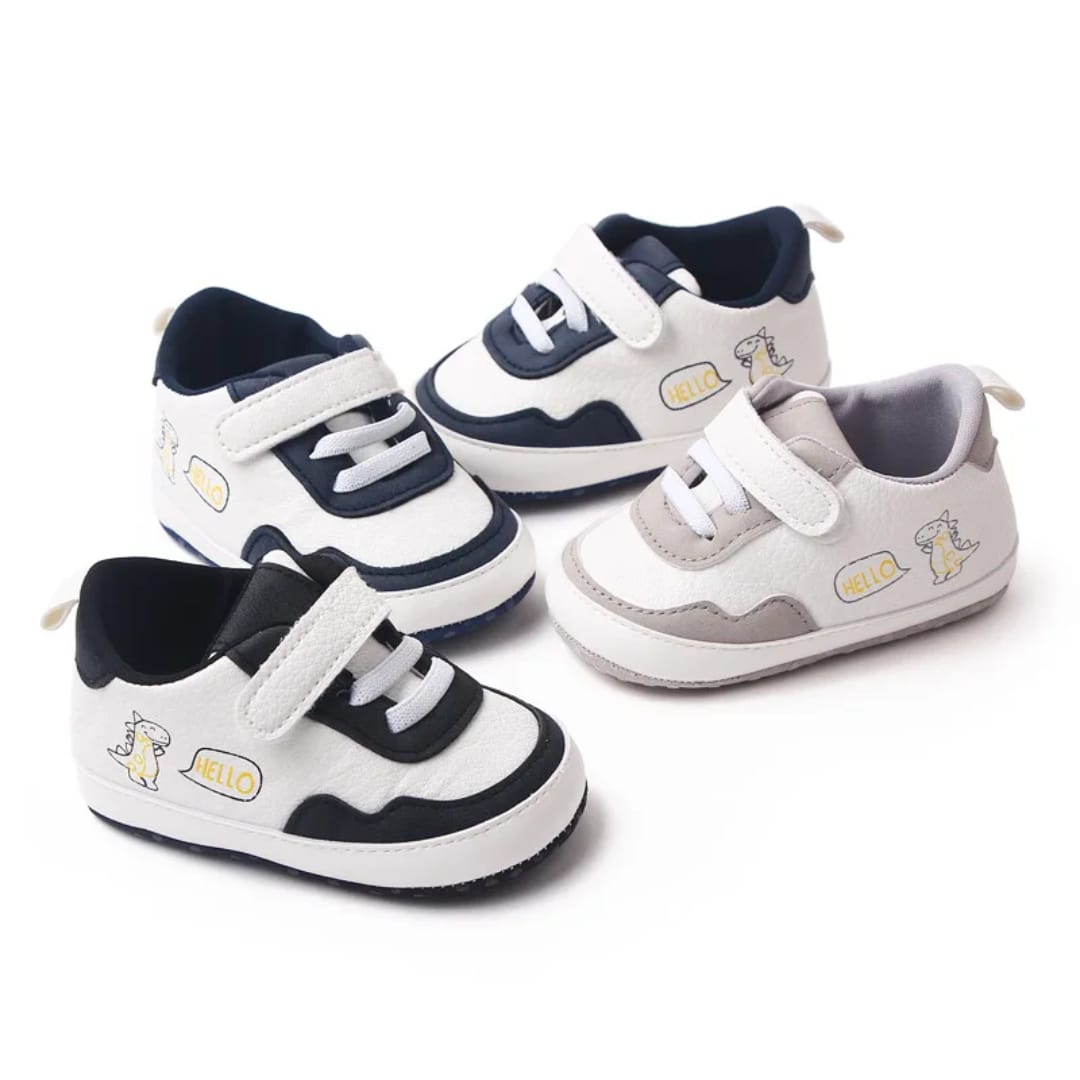 Baby Dino Print Velcro Sneakers