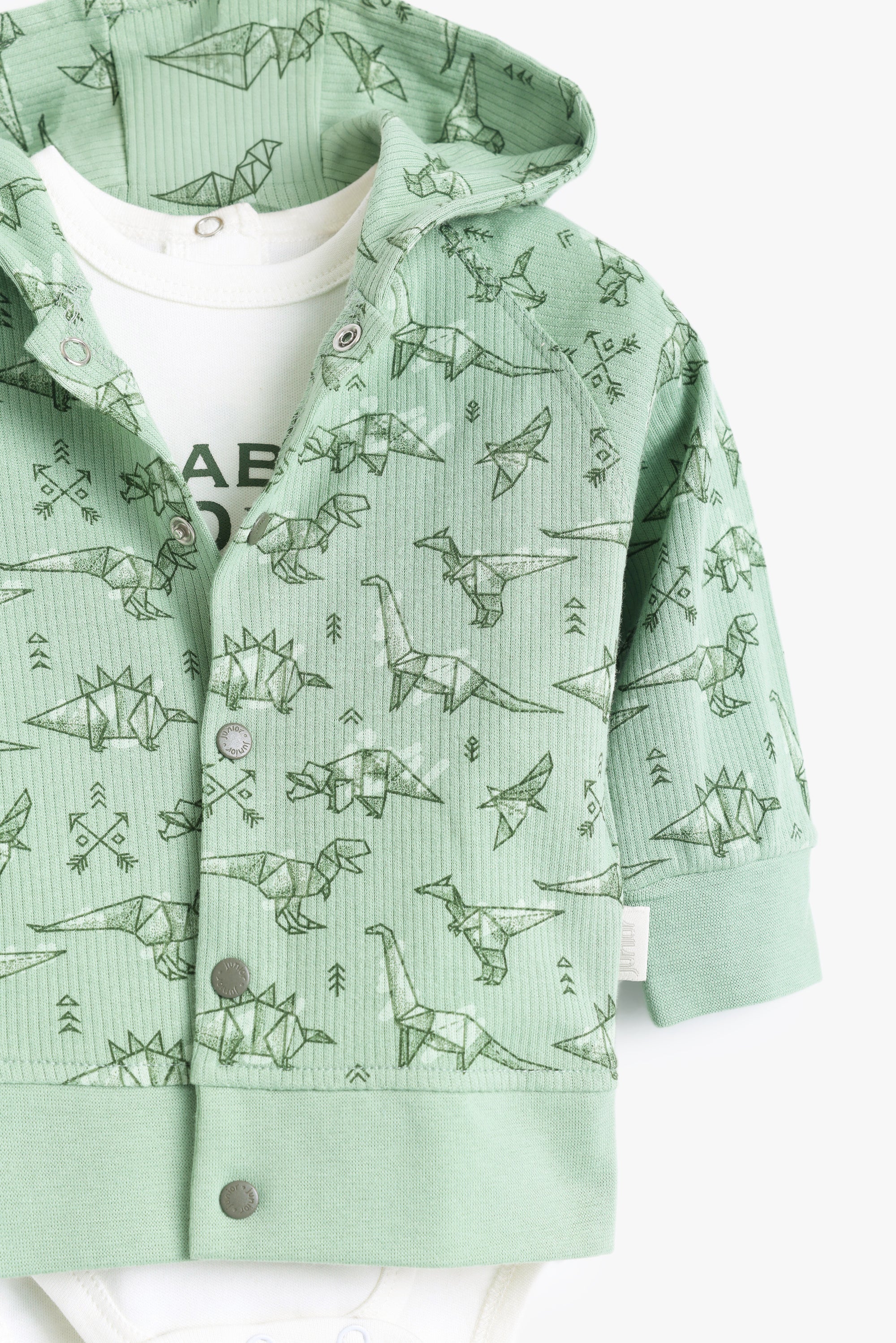 Junior Baby Dino 3-Piece Printed Set - Sage