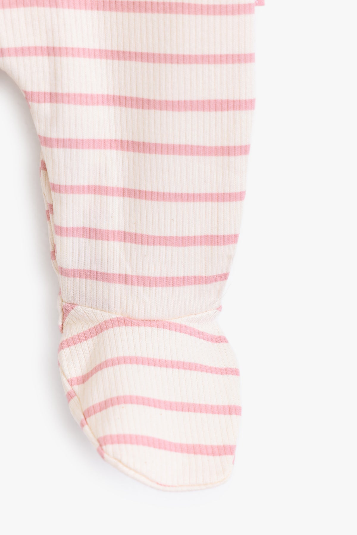 Junior Little Petal Striped Footed Sleepsuit - Pink Stripe