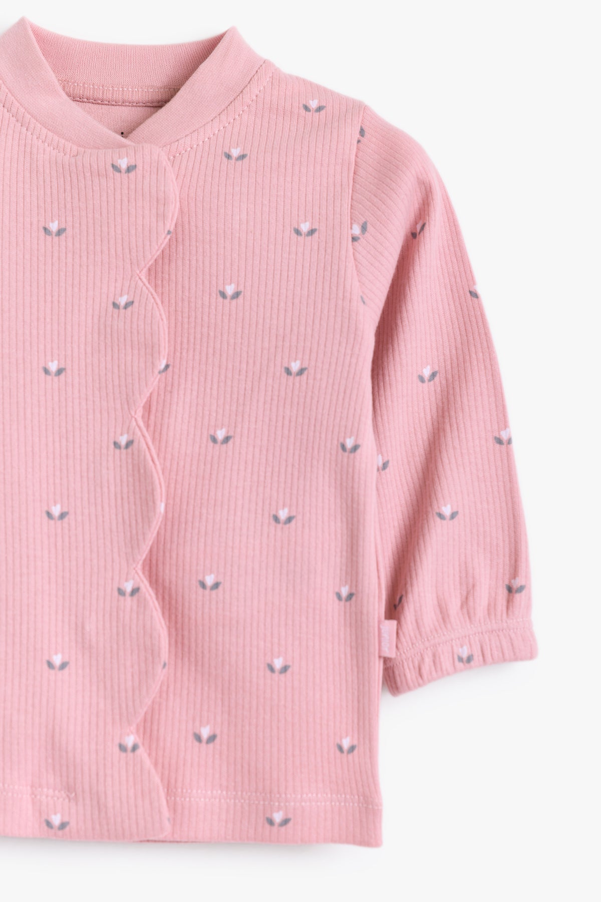 Junior Little Petal Scalloped Top & Bottom Set - Pink