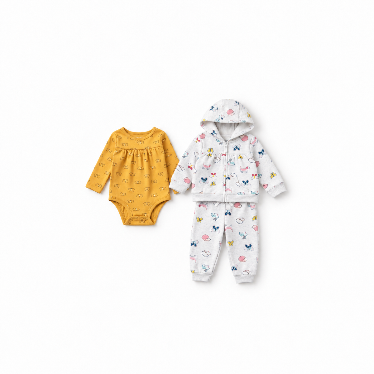 Baby Girls' 3-Piece Butterfly Hoodie Set